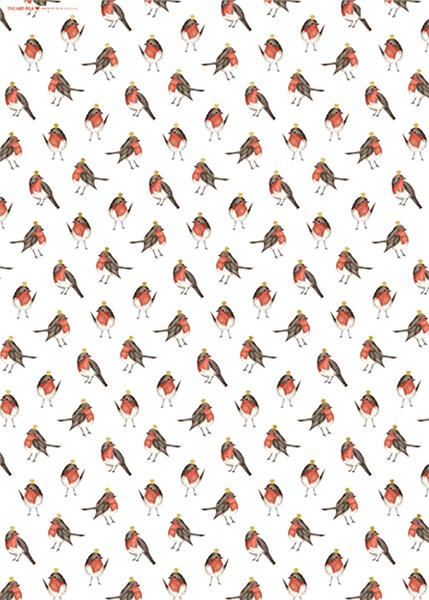Christmas Robin Print Wrapping Paper